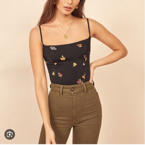 Reformation Black Floral Camisole - Picture 1 of 10